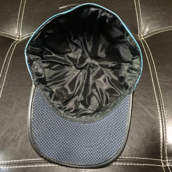 New Full Leather Cap Hat Turquoise Size XL - Picture 7 of 7
